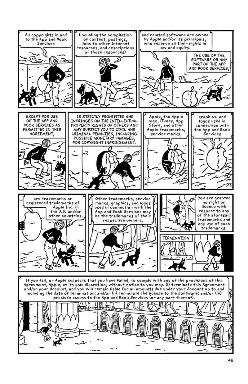 Convierten los términos y condiciones de iTunes en una delirante novela gráfica