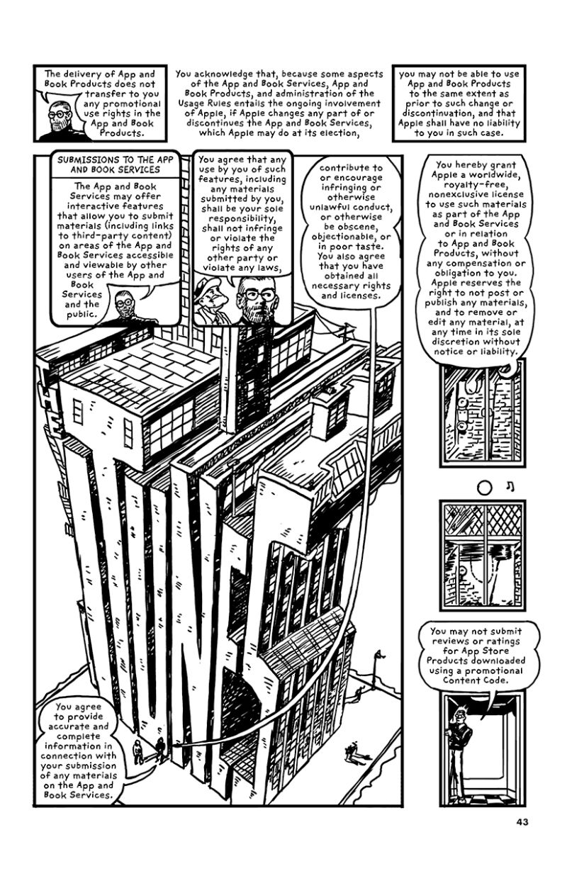 Convierten los términos y condiciones de iTunes en una delirante novela gráfica