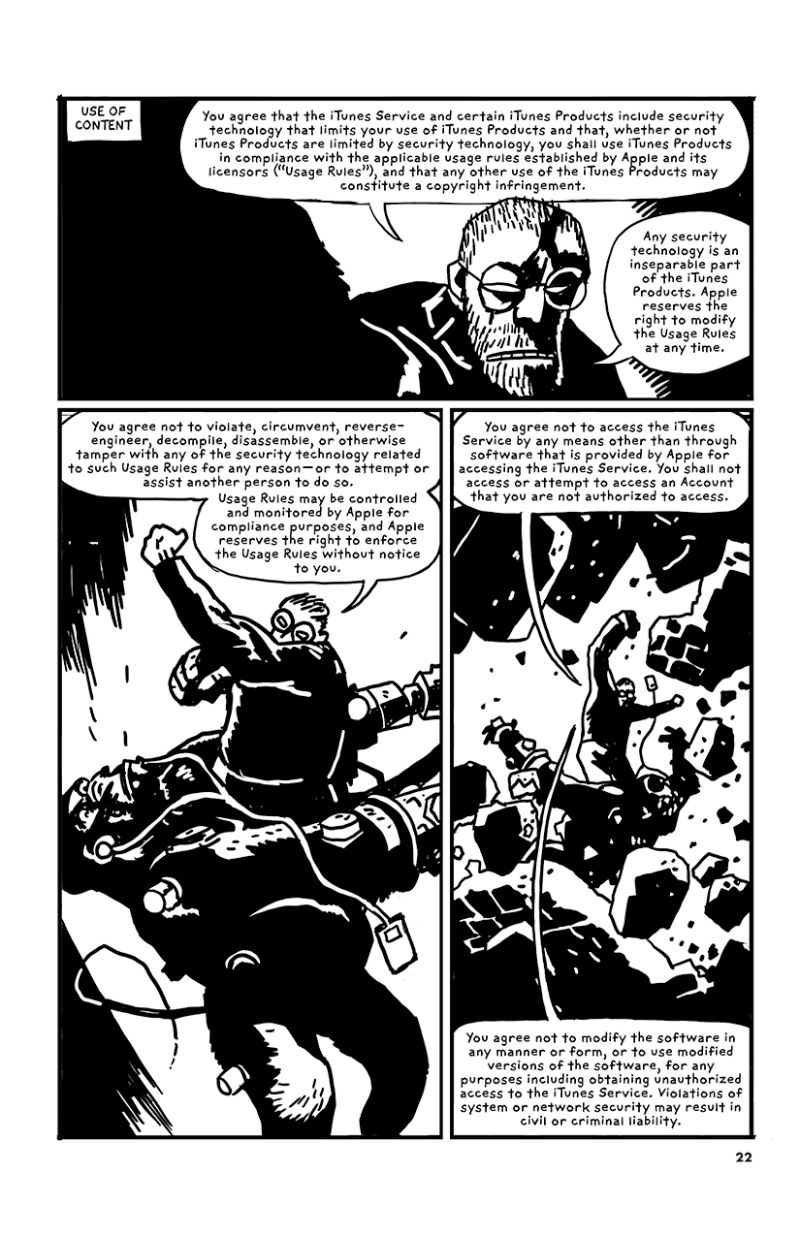 Convierten los términos y condiciones de iTunes en una delirante novela gráfica