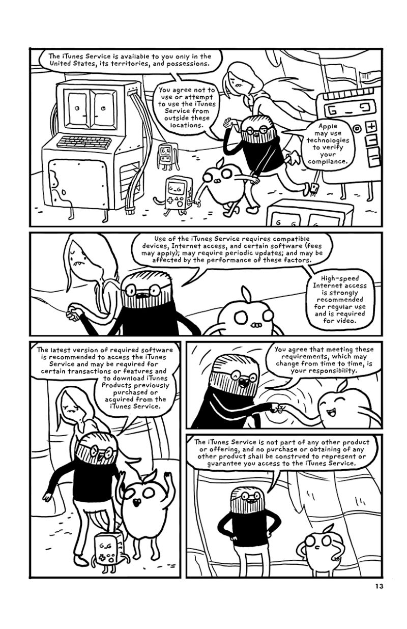 Convierten los términos y condiciones de iTunes en una delirante novela gráfica