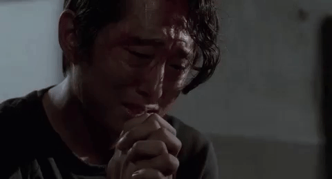 the walking dead crying sobbing walking dead glenn