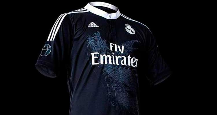 camiseta negra futbol real madrid