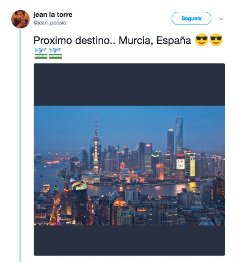Lo último de Twitter: «Próximo destino… Murcia» se hace viral