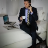 Traje, corbata, camisa y zapatos de Macson