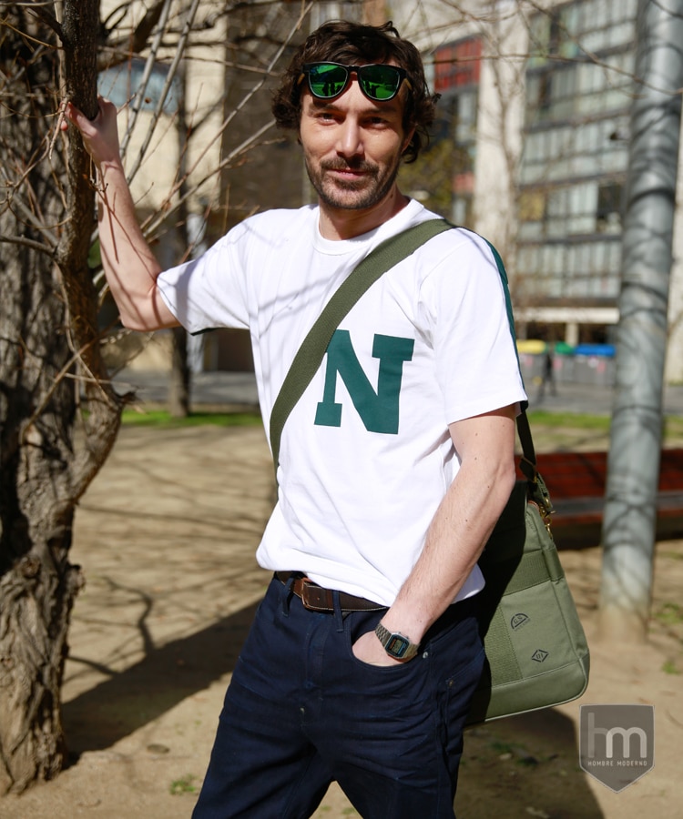 New Marc Newson stripes t-shirt y pantalones Arc 3D slim raw G-Star. Gafas Harry Woodys. Bolsa Murray Hold All