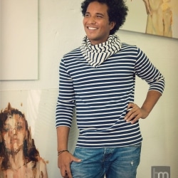 Jersey y foulard de Saint James, pantalones Levi's