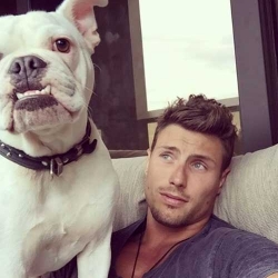 Perros y abdominales en @hotdudeswithdogs